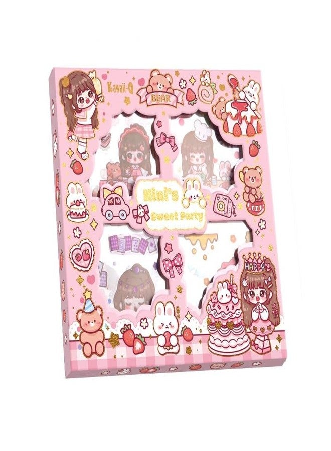 Samvardhan World Theme Kawaii Self Adhesive Floor Stickers -100 Sheets PVC Cute Washi Sticker for Project, Japanese Style Girls Sticker Set, Scrapbooking, DIY Arts Crafts (Nini's Pink) - Image 2